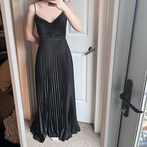 Petal & Pup Black Pleated Maxi Dress